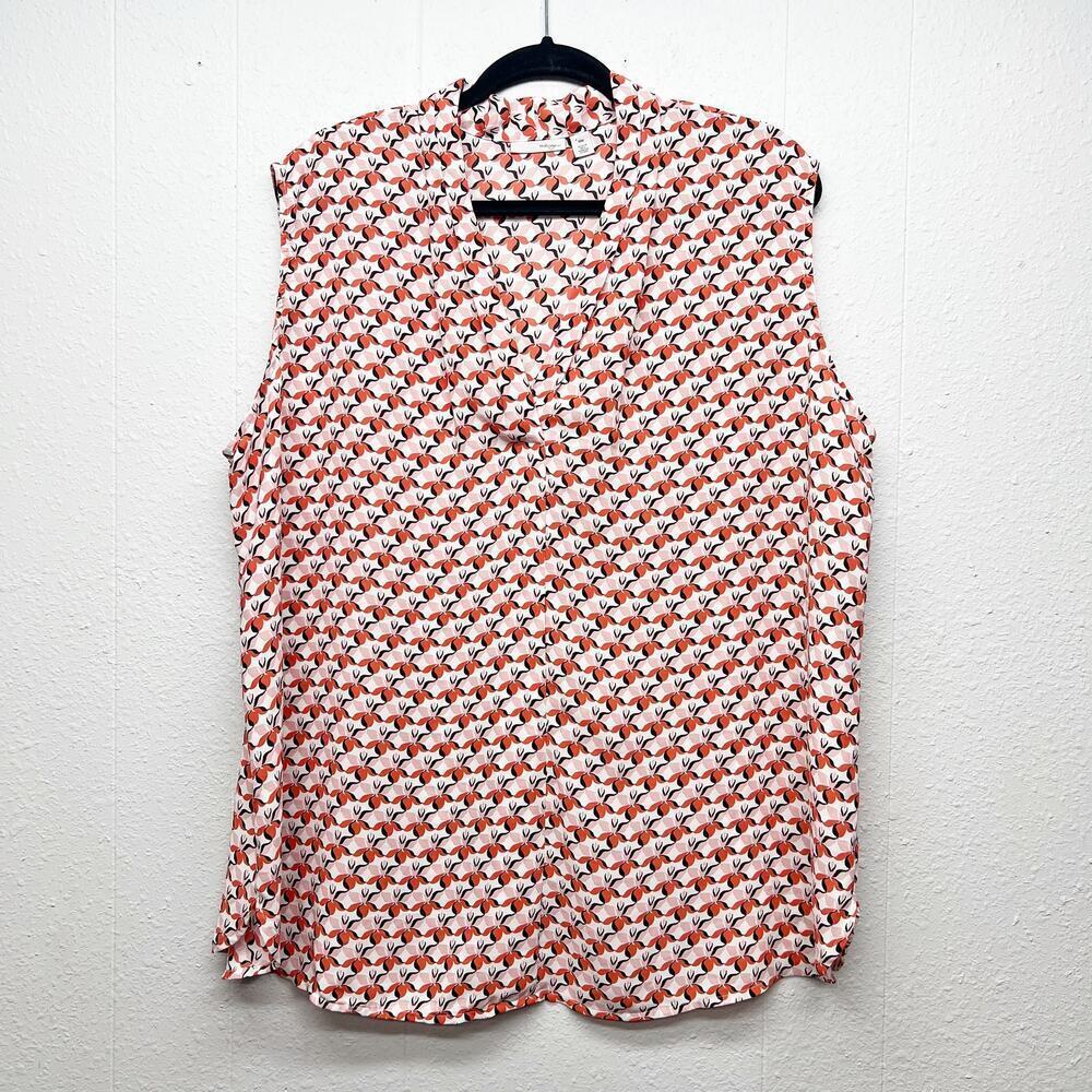 Halogen Floral Sheer Top Womens 18W Spring Relaxed Lightweight Workwear Dressy
